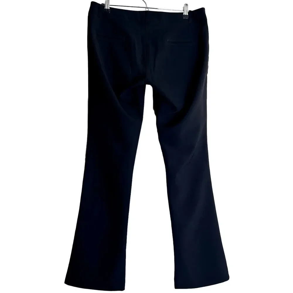 PDK Pants Womens Size W34 Black Pockets Belted Loops Low-Rise Wide-Leg Business